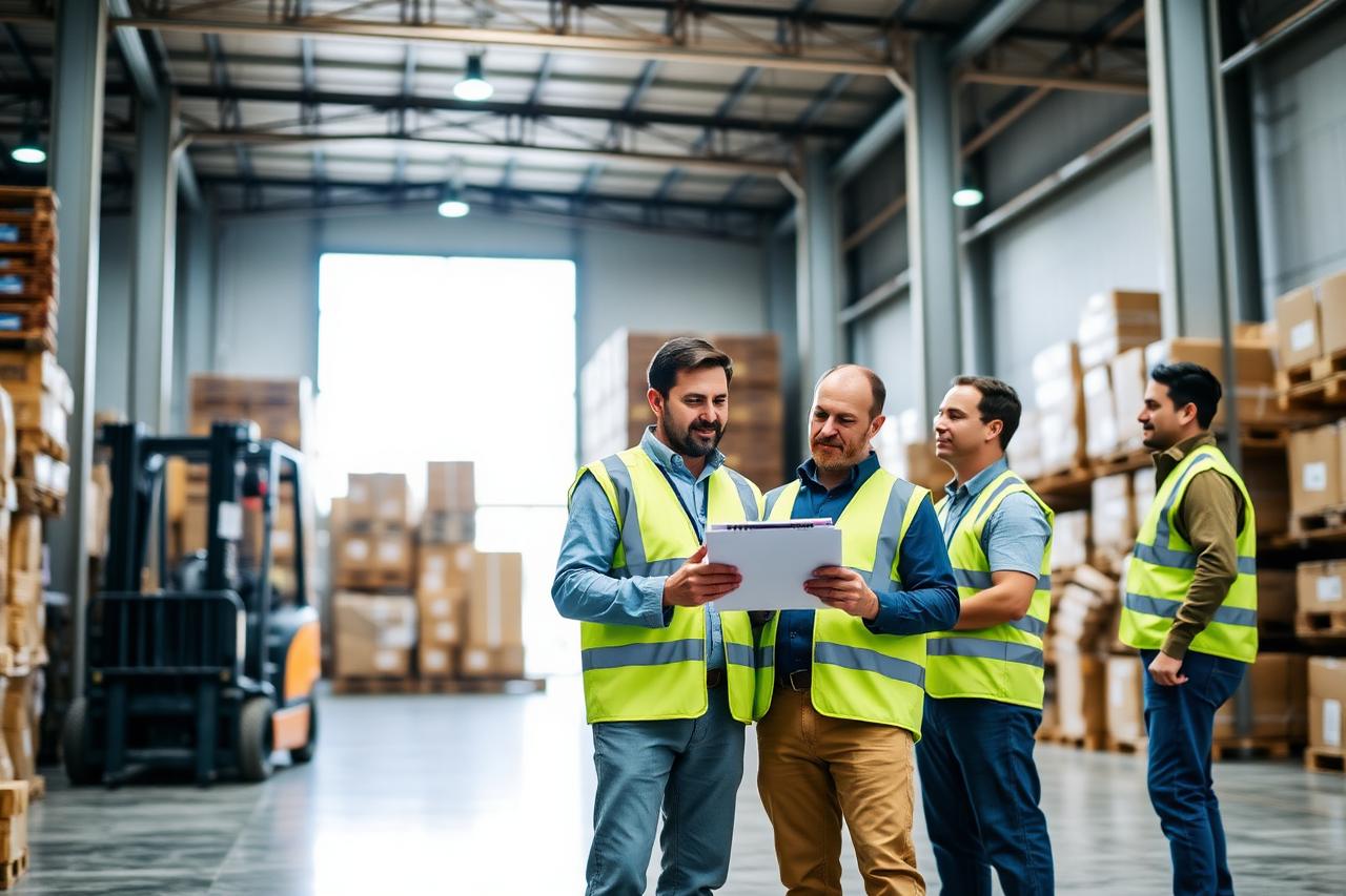 Logistics team at work in a warehouse